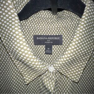 Banana Republic Women's Olive and White Polka Dot Blouse